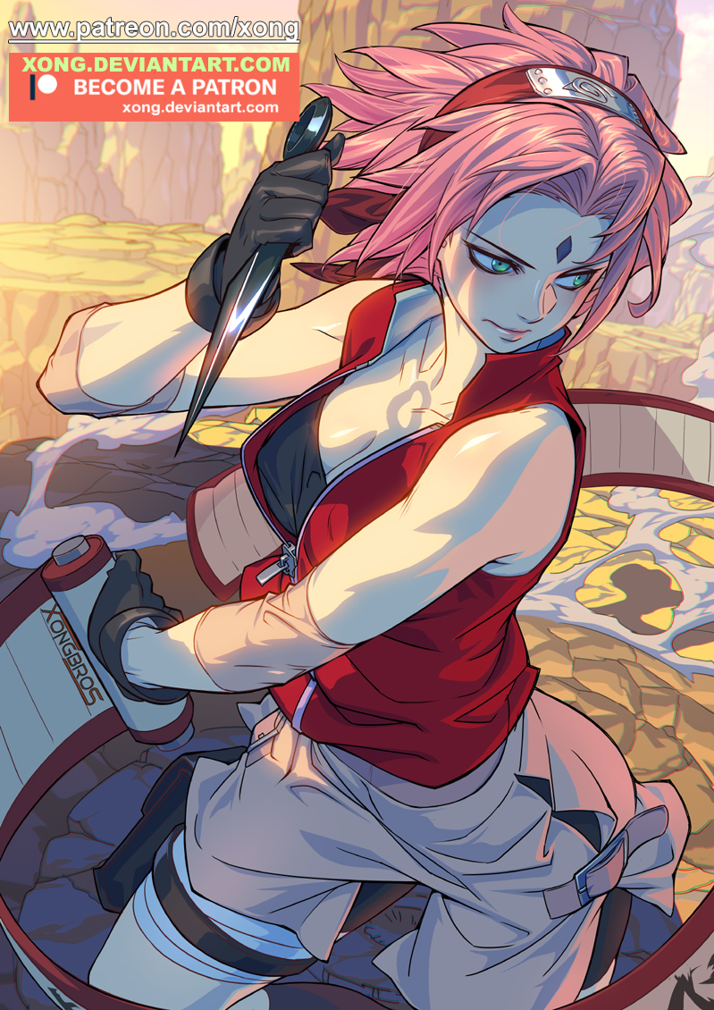 This is a pixiv picture whose title is Sakura Haruno.