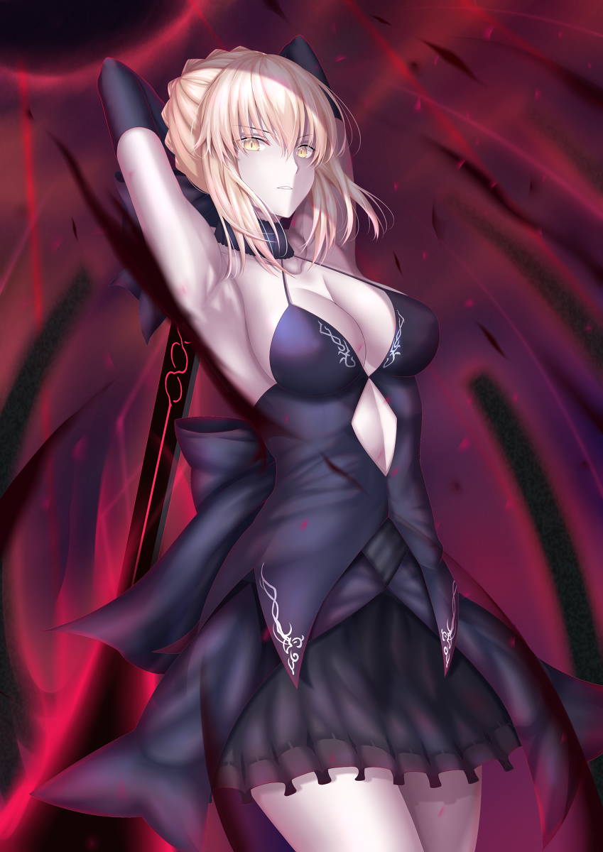 This is a pixiv picture whose title is ドレス姿セイバーオルタさん.
