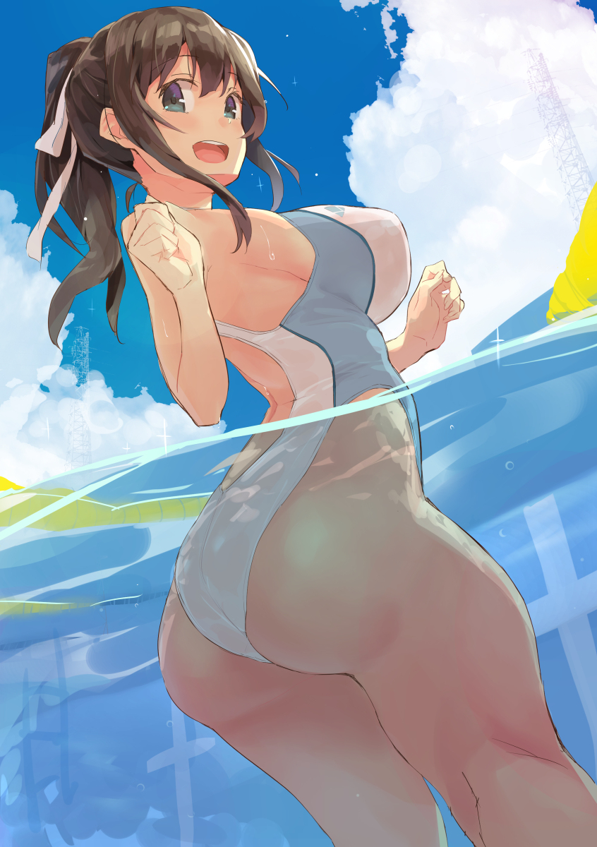 This is a pixiv picture whose title is 競泳水着ぃ.