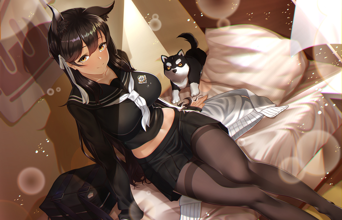 This is a pixiv picture whose title is 学園ロマンチカ　愛宕.