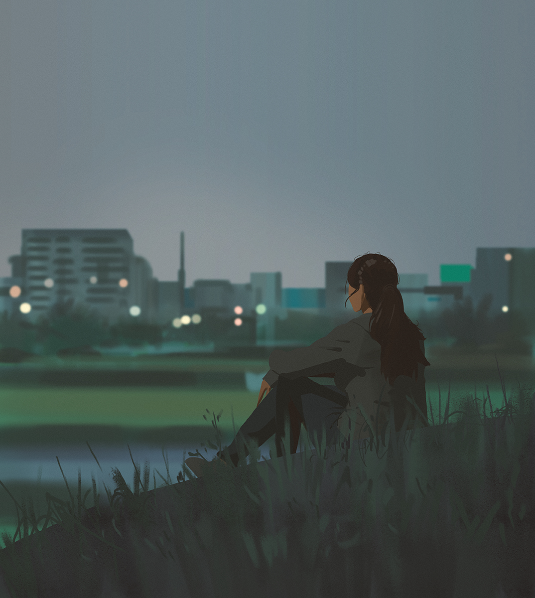 This is a pixiv picture whose title is End of the day.