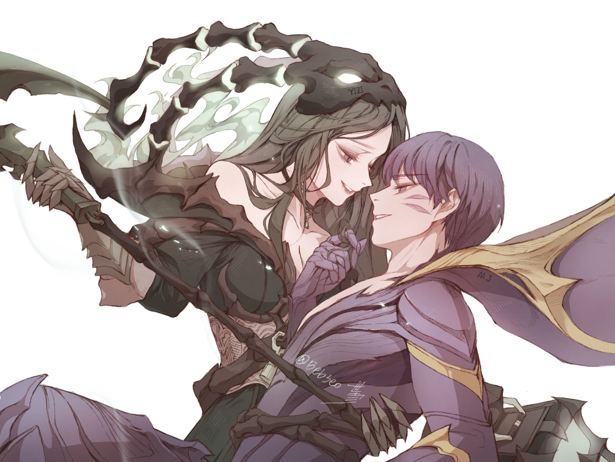 This is a pixiv picture whose title is ( TS version! ) Thresh❤️Kai'Sa.