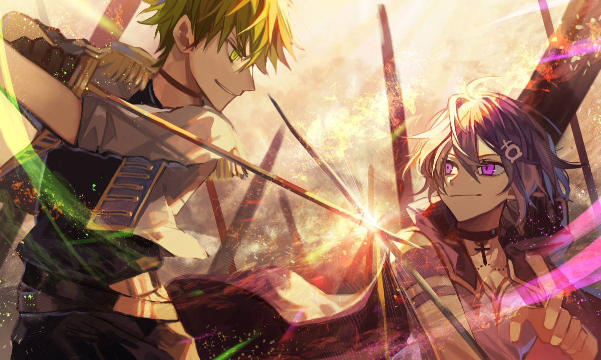 This is a pixiv picture whose title is 革命デュアリズム.