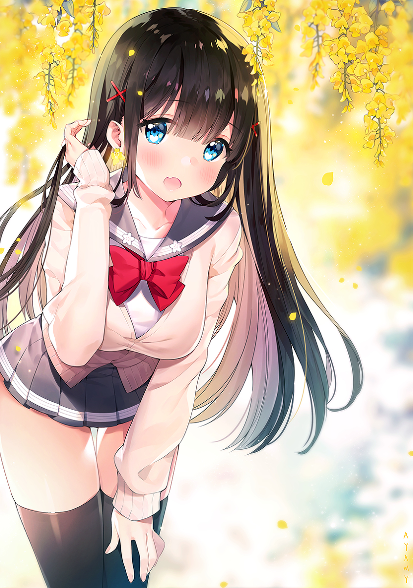 This is a pixiv picture whose title is 初イラスト展「ぼくの彼女」.