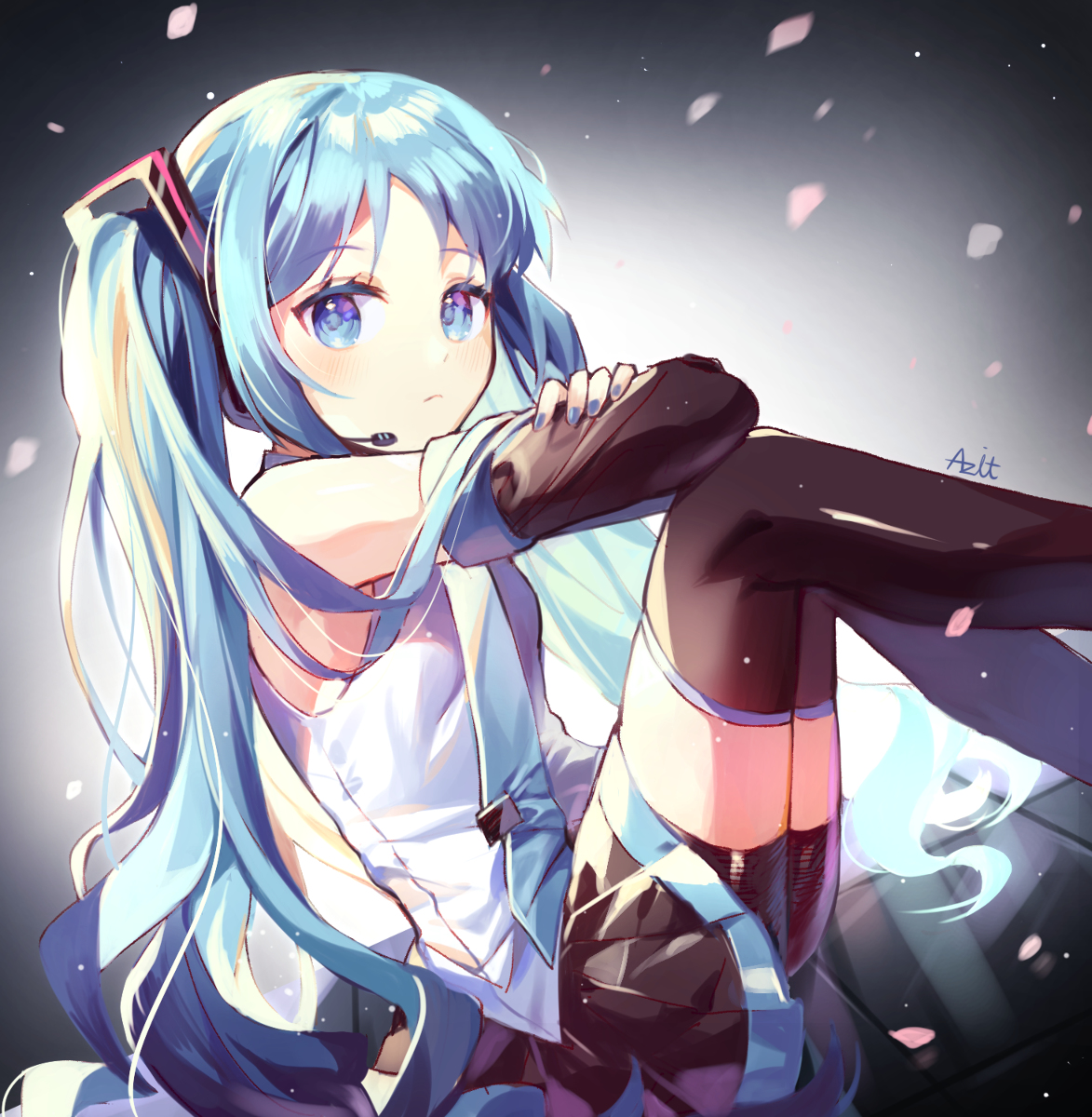 This is a pixiv picture whose title is miku.