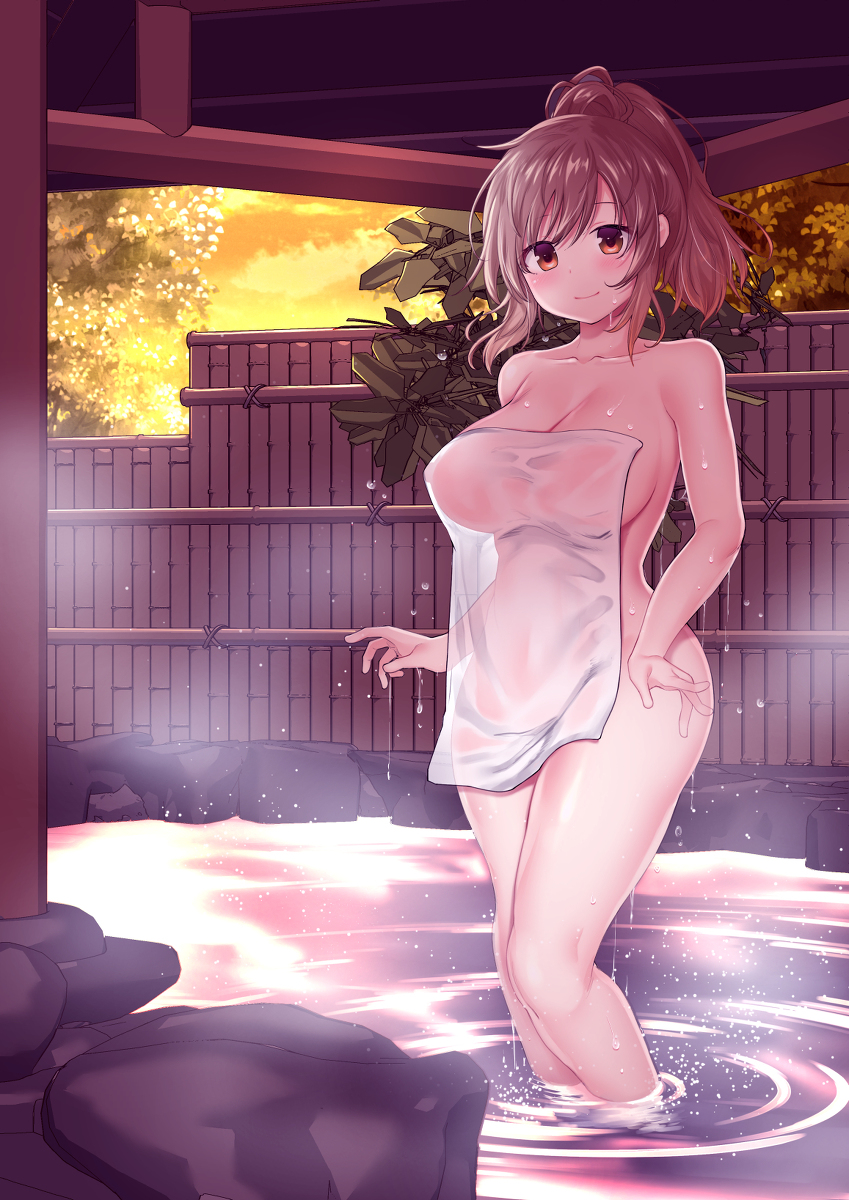 This is a pixiv picture whose title is さとうささらと湯けむり温泉.