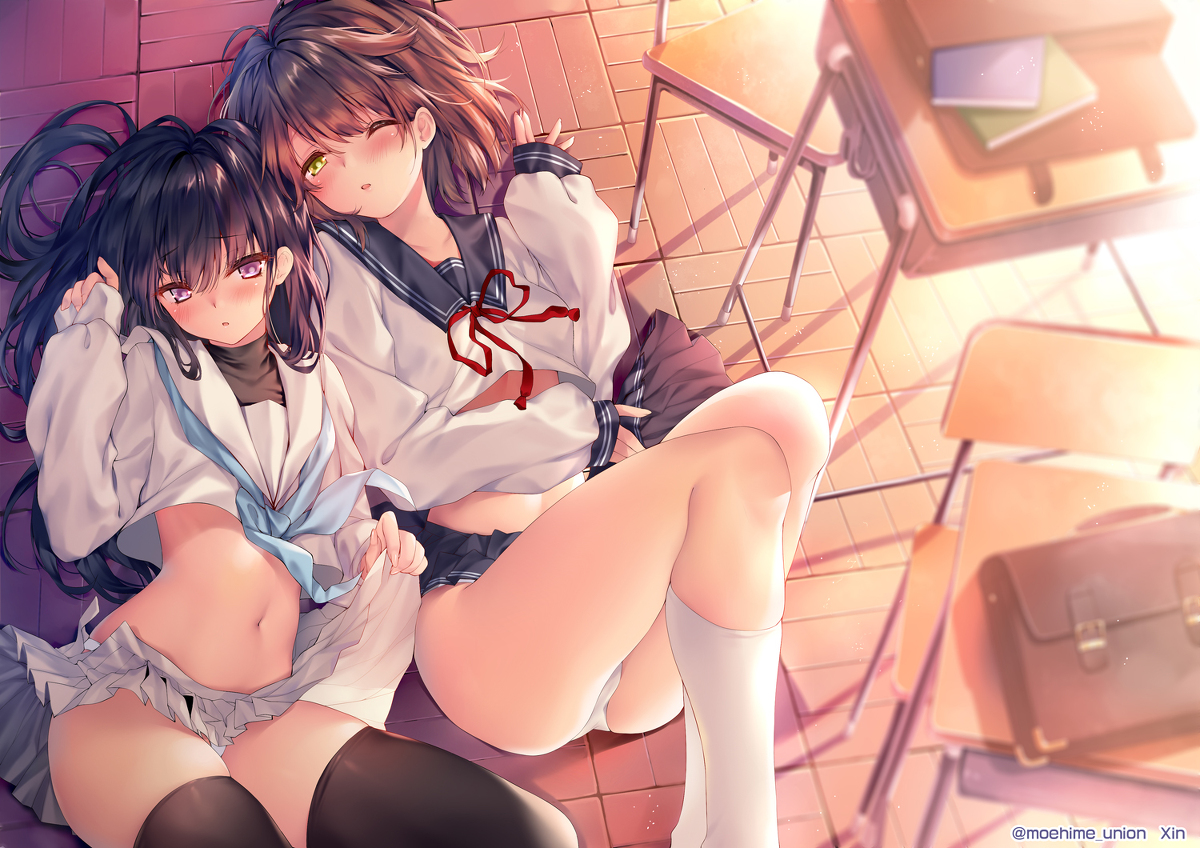 This is a pixiv picture whose title is 放課後の教室.