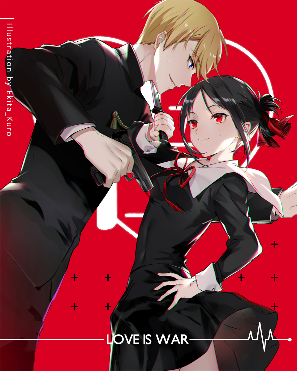This is a pixiv picture whose title is かぐや様は告らせたい.