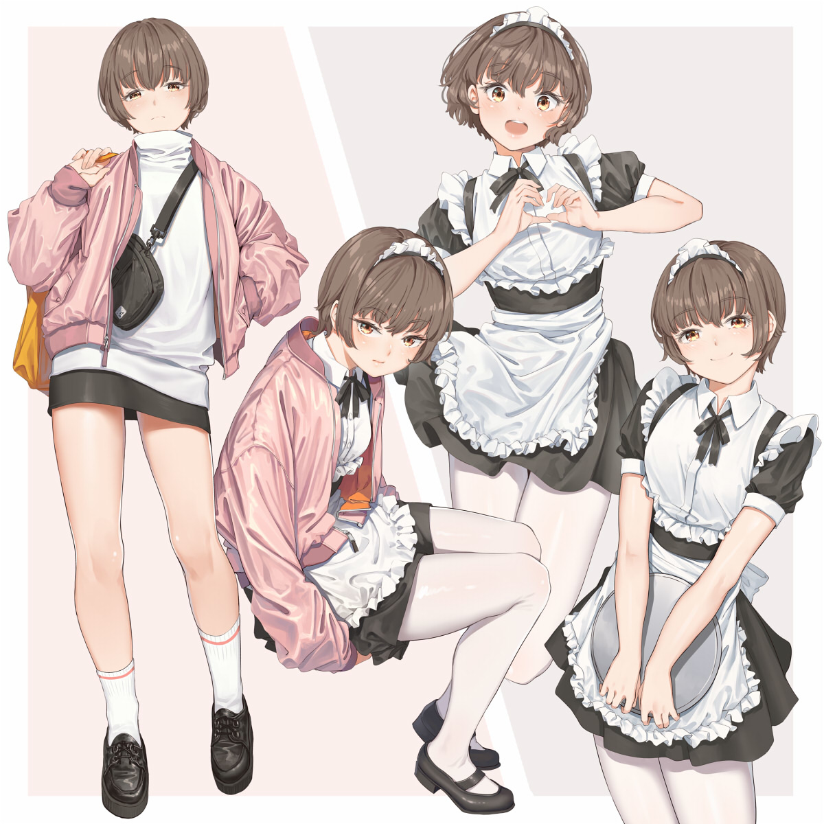 This is a pixiv picture whose title is 上班與下班.