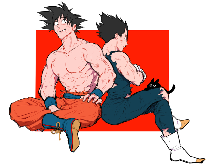 This is a pixiv picture whose title is 悟空とベジータ.
