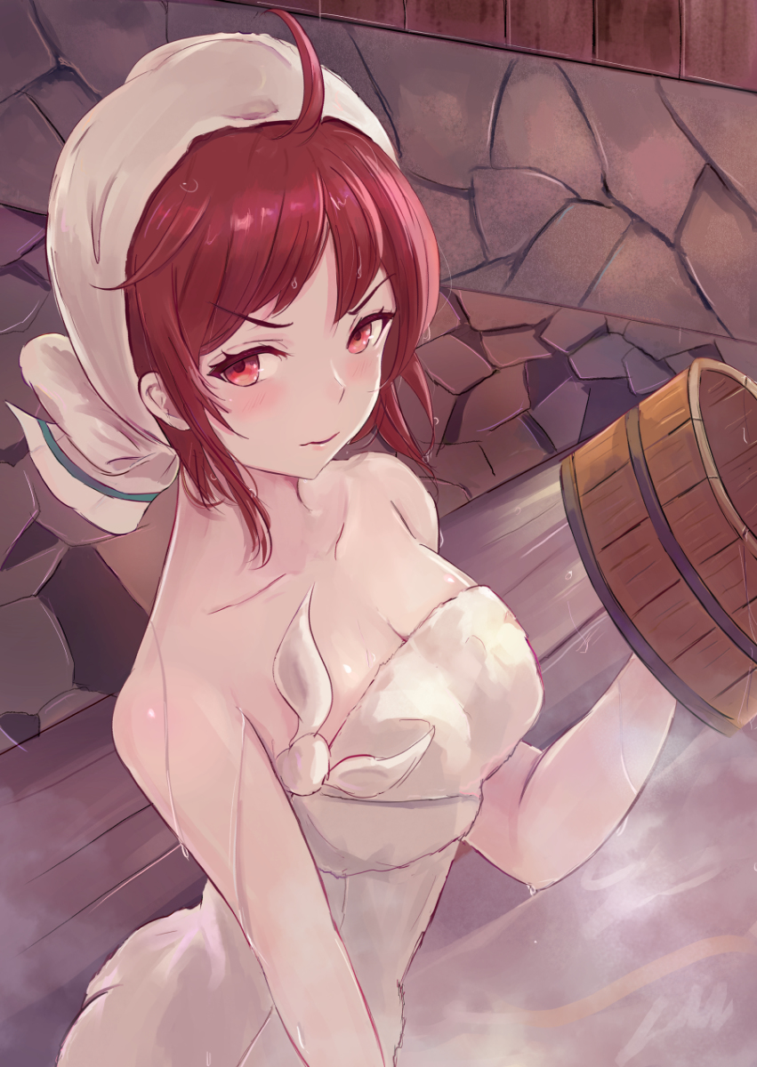 This is a pixiv picture whose title is Hot Spring Hinoka /  温泉ヒノカ.