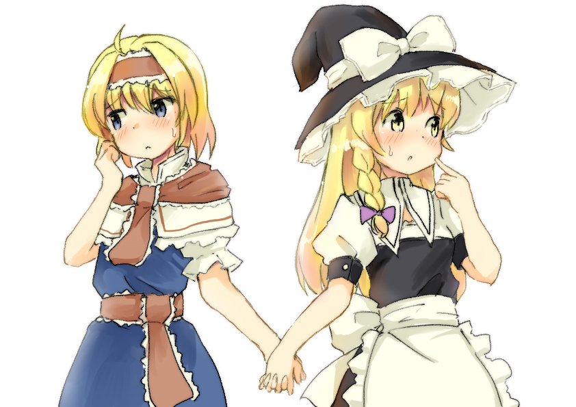 This is a pixiv picture whose title is 手をつなぐマリアリ.