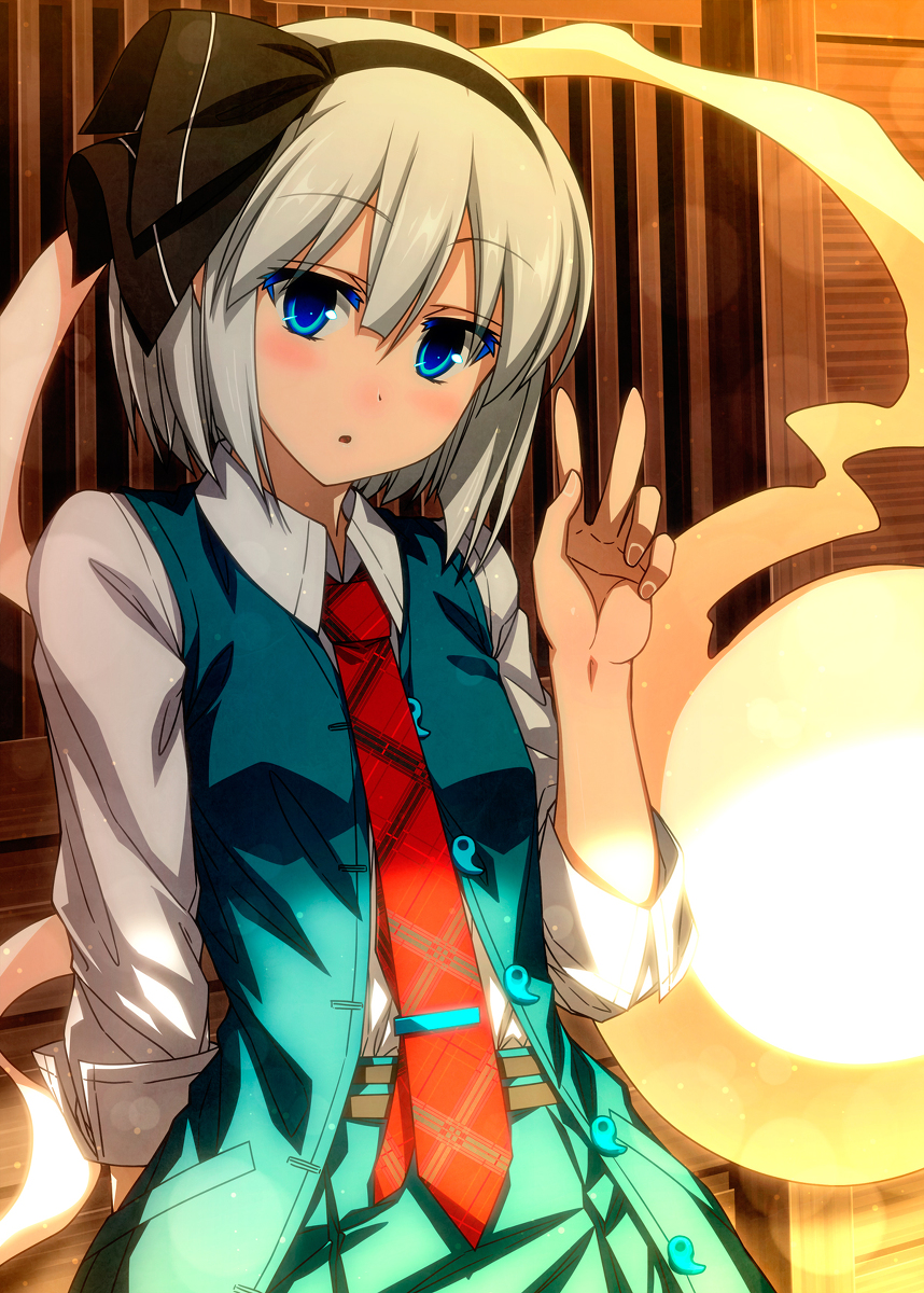 This is a pixiv picture whose title is 赤ネクタイピース妖夢ちゃん.