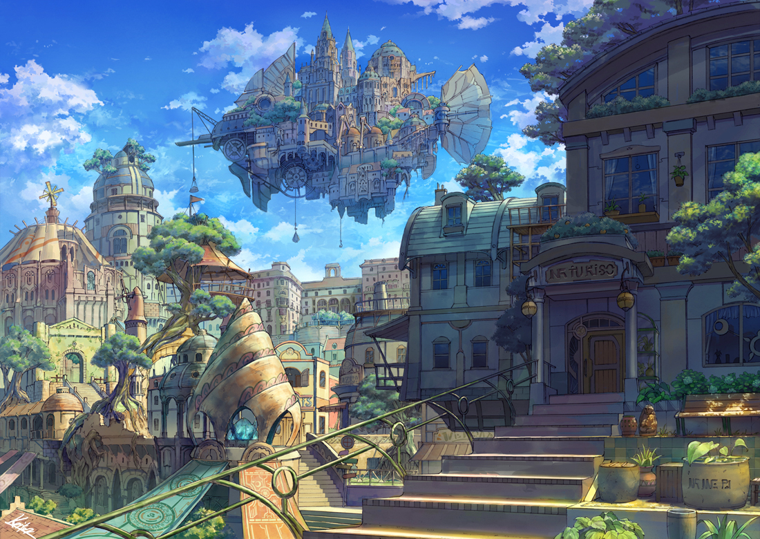 This is a pixiv picture whose title is 五番街のアパート.