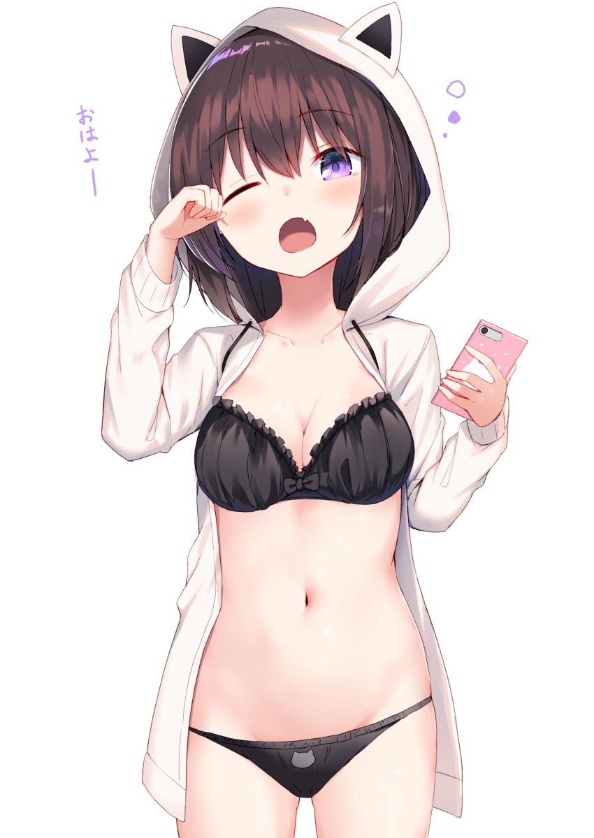 This is a pixiv picture whose title is 猫耳パーカー.