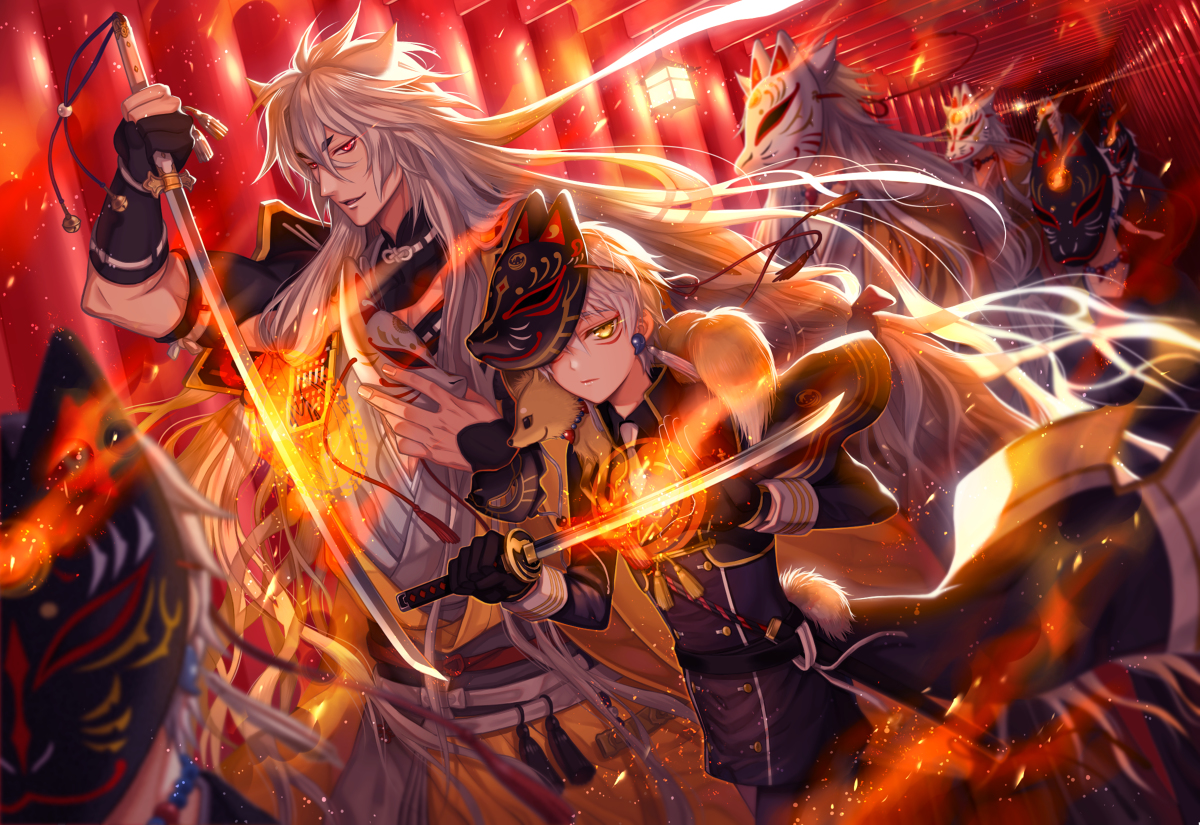 This is a pixiv picture whose title is 狐火.