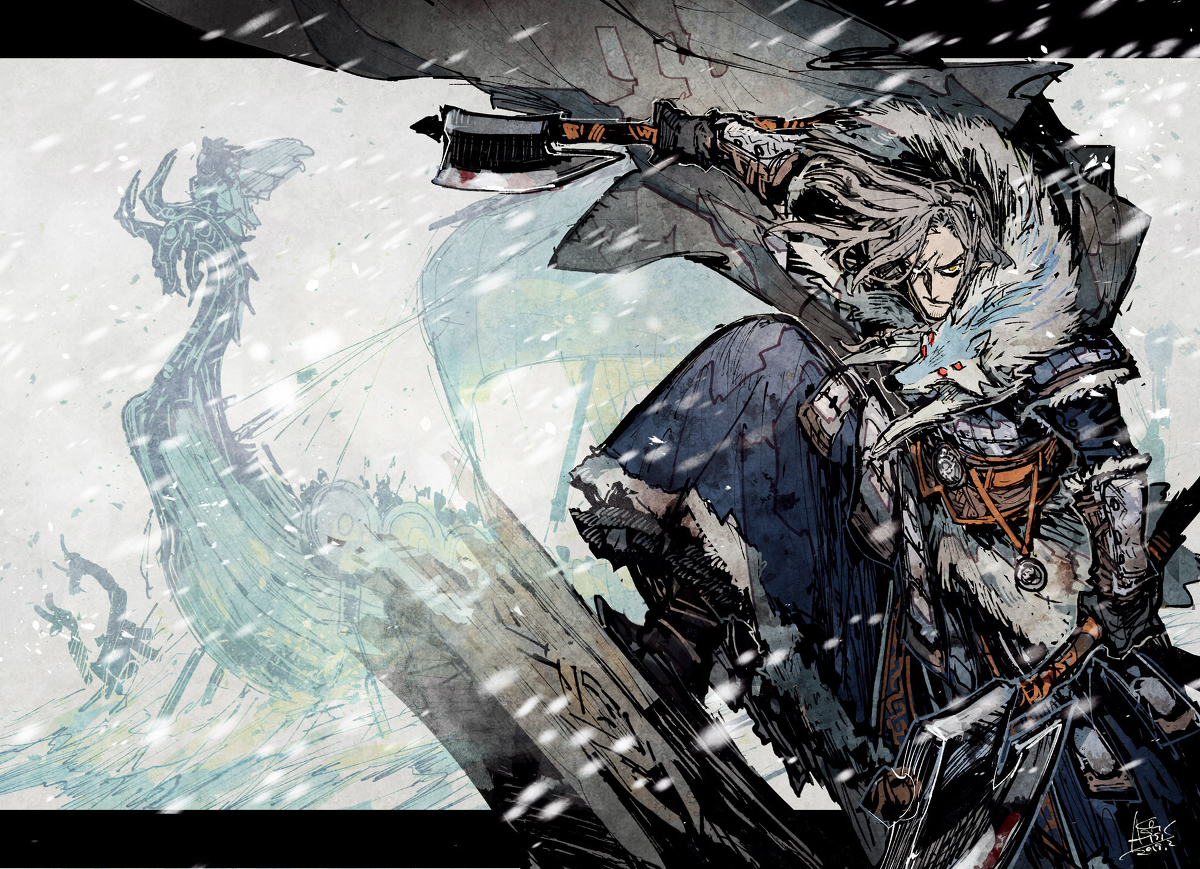 This is a pixiv picture whose title is 【PFLS】牙斧のシグトル.