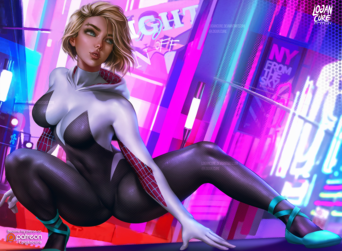 This is a pixiv picture whose title is Spider Gwen.