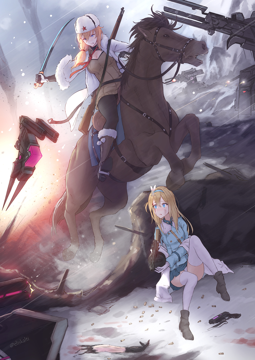 This is a pixiv picture whose title is Winter War.