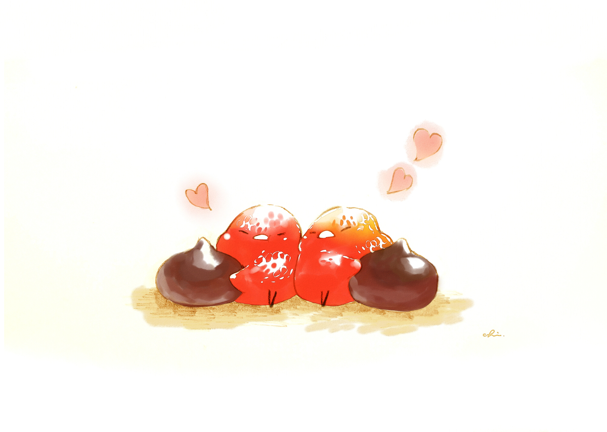 This is a pixiv picture whose title is とりかえっこキスチョコ.