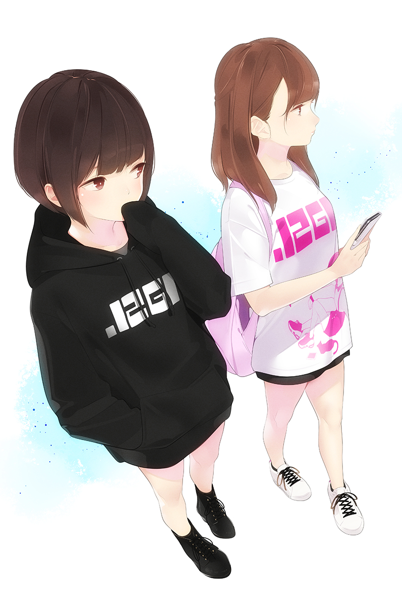 This is a pixiv picture whose title is パーカーっこTシャツっこ.