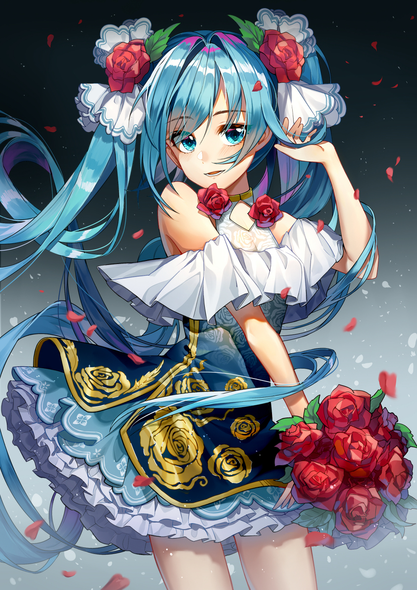 This is a pixiv picture whose title is 【初音ミク】あけおめ～.