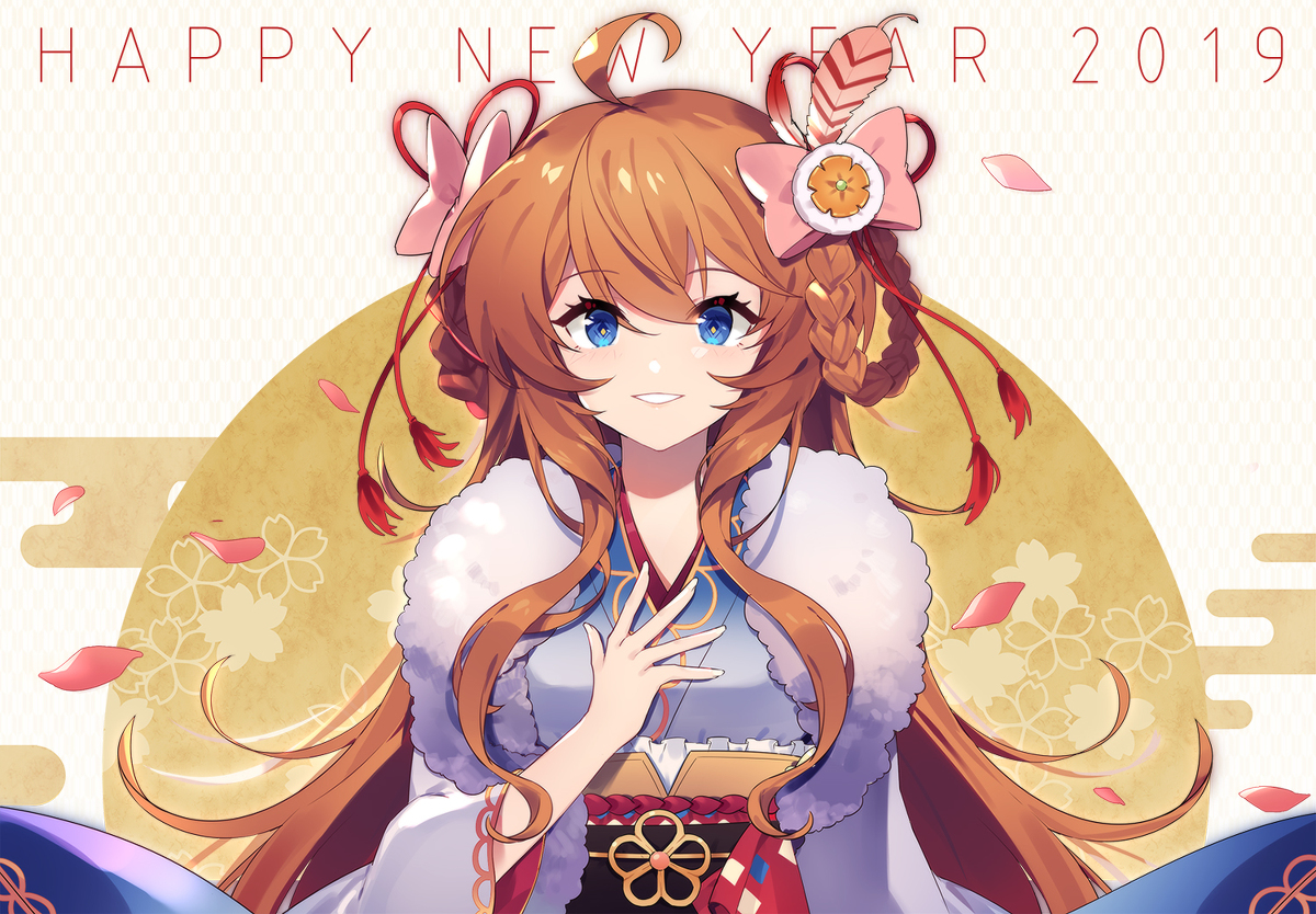 This is a pixiv picture whose title is Happy new year 2019.