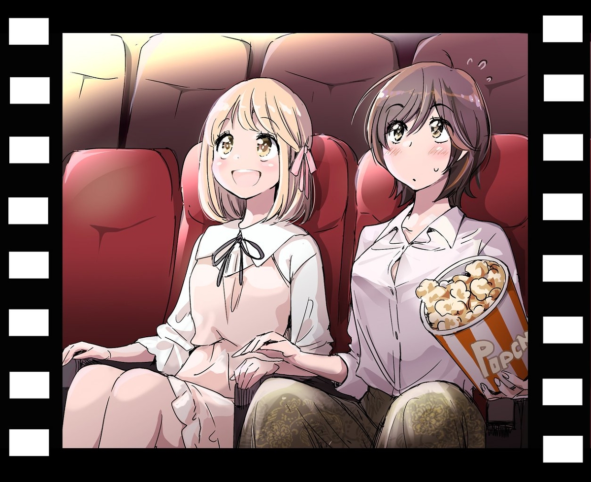 This is a pixiv picture whose title is 映画館デート.