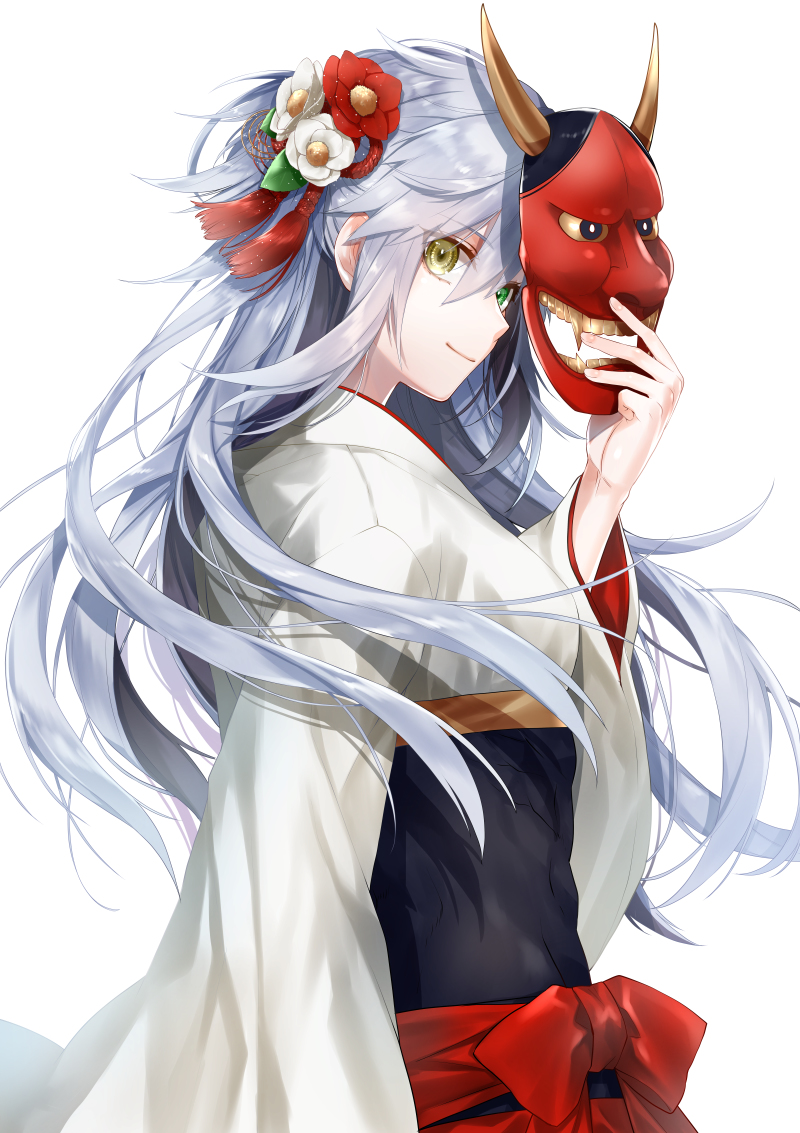This is a pixiv picture whose title is 鬼の面.