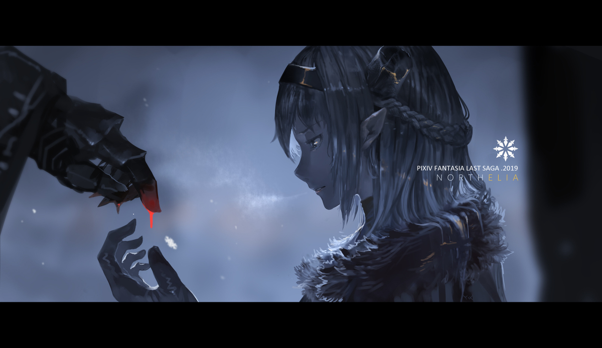 This is a pixiv picture whose title is 【PFLS】Snow&Blood.