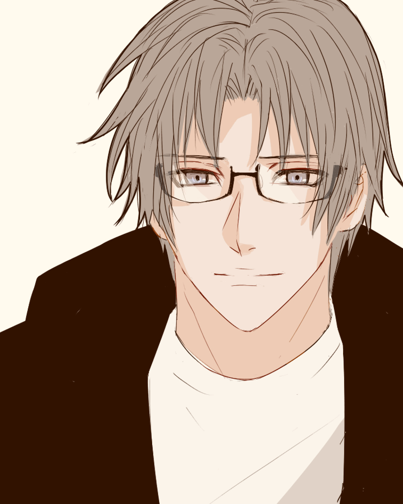 This is a pixiv picture whose title is へし切さんと眼鏡.