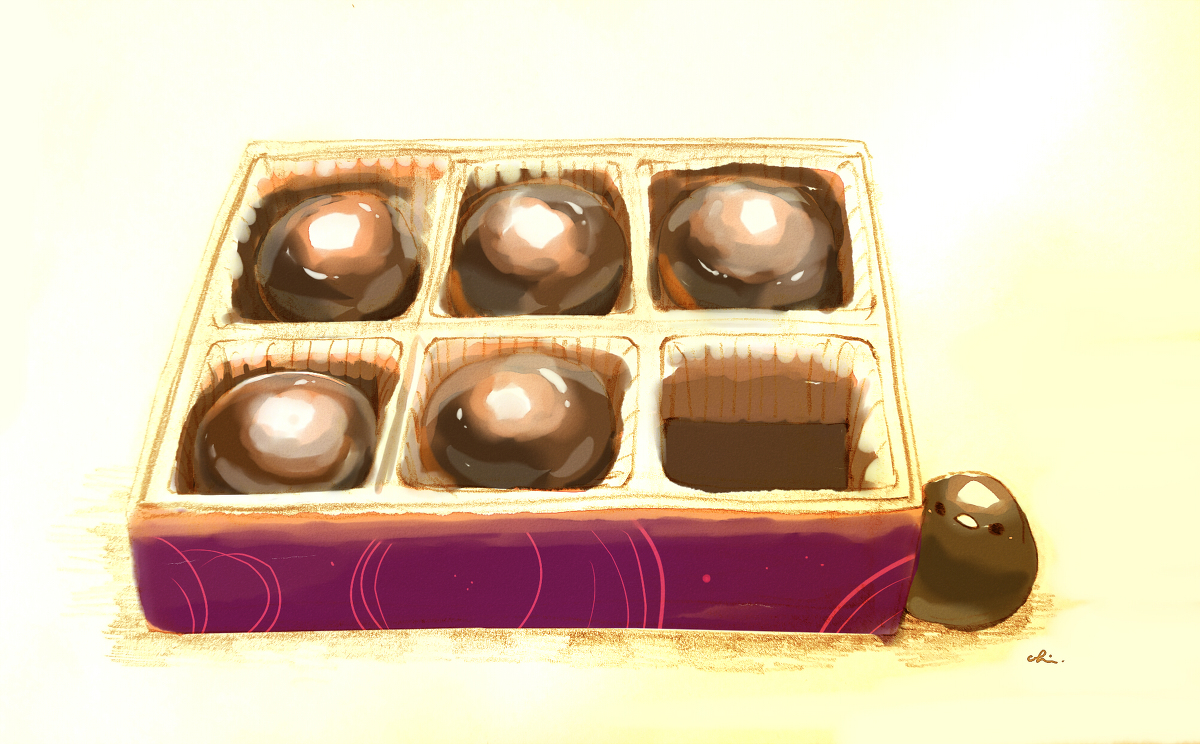 This is a pixiv picture whose title is 箱入りチョコ.