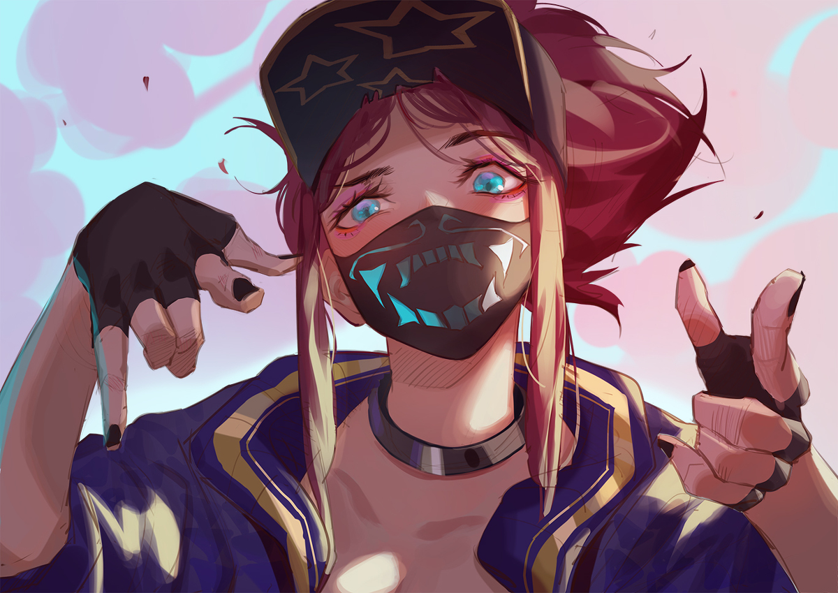 This is a pixiv picture whose title is KDA Akali ♥.