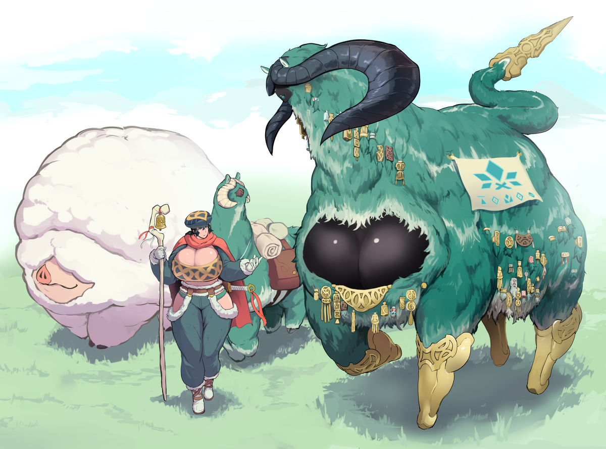 This is a pixiv picture whose title is 【PFLS】霊獣アロエとその従者・ラケル【エルダーグラン】.