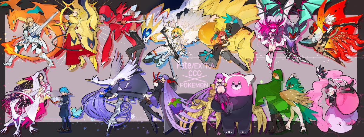 This is a pixiv picture whose title is Fate/EXTRA-CCC×Pokemon.
