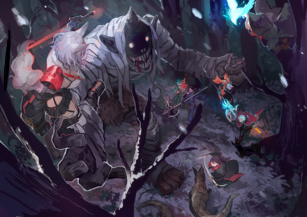 This is a pixiv picture whose title is 【PFLS】月下の魔境.