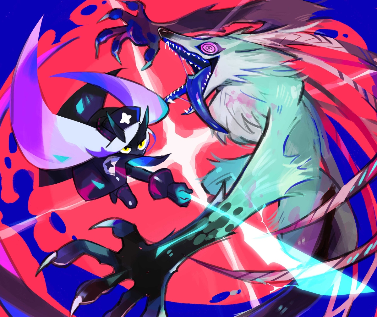 This is a pixiv picture whose title is 【PFLS】吸血鬼ヴィヴィアンと鬼の子リコリス【エルダーグラン】.