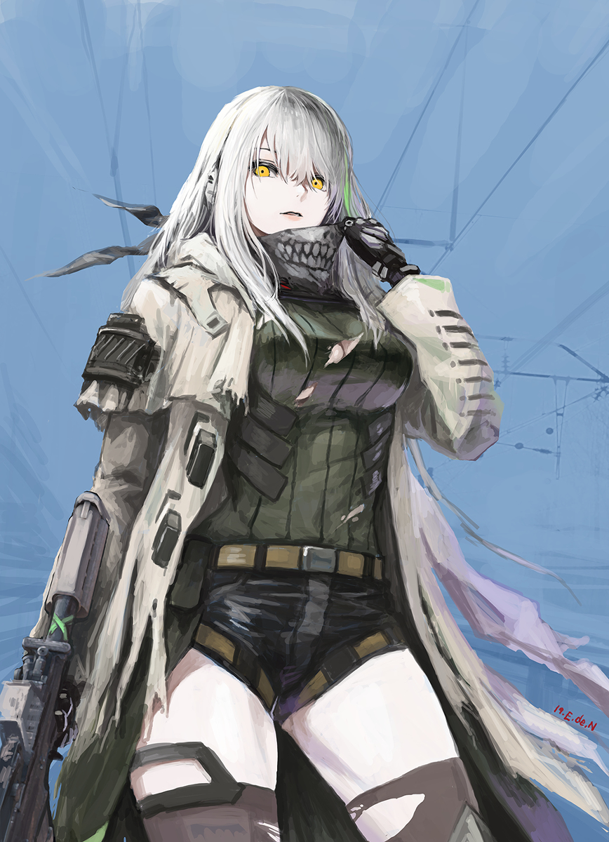 This is a pixiv picture whose title is 铁血化 M4a1.