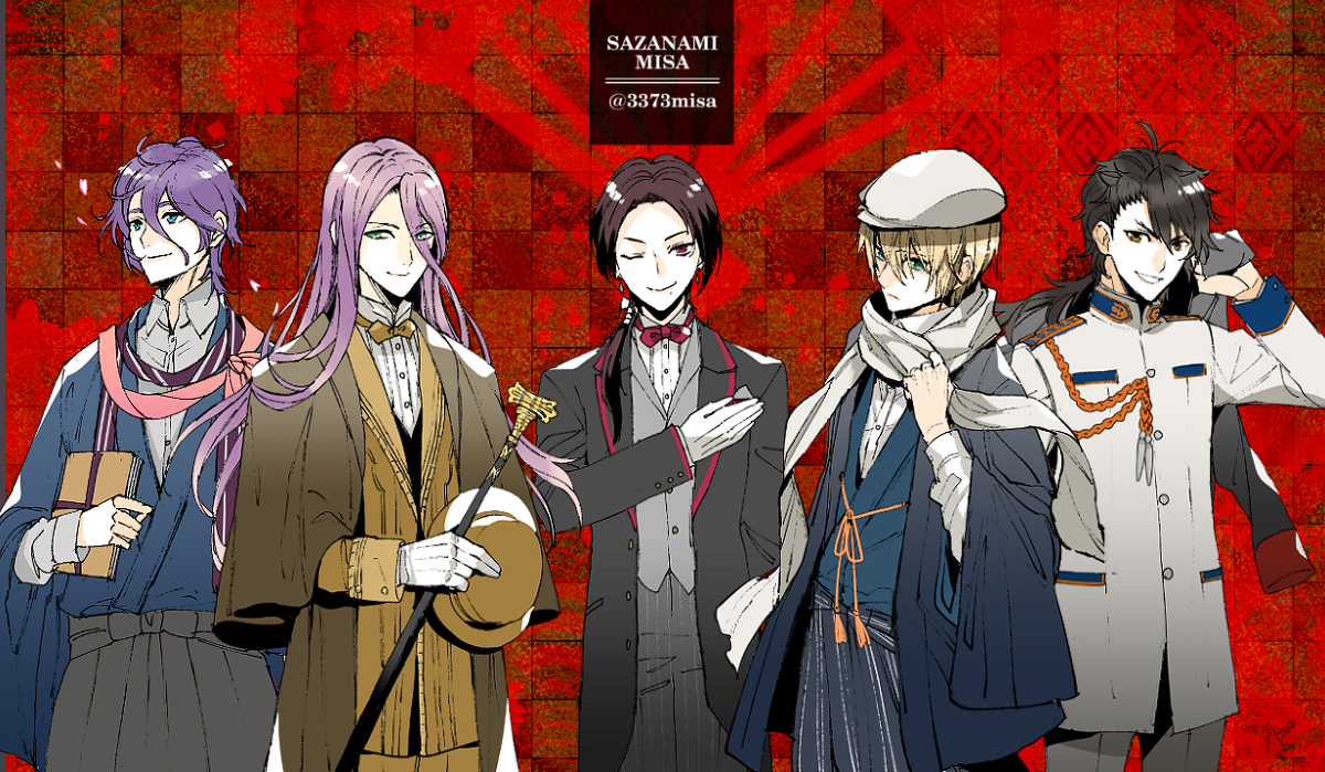 This is a pixiv picture whose title is 【大正ロマン】初期刀組まとめ.
