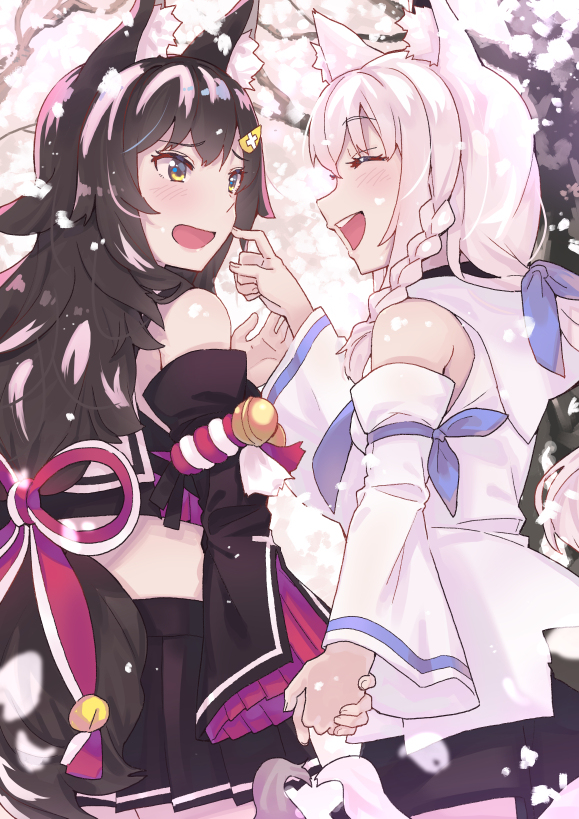 This is a pixiv picture whose title is ホロライブの犬と猫.