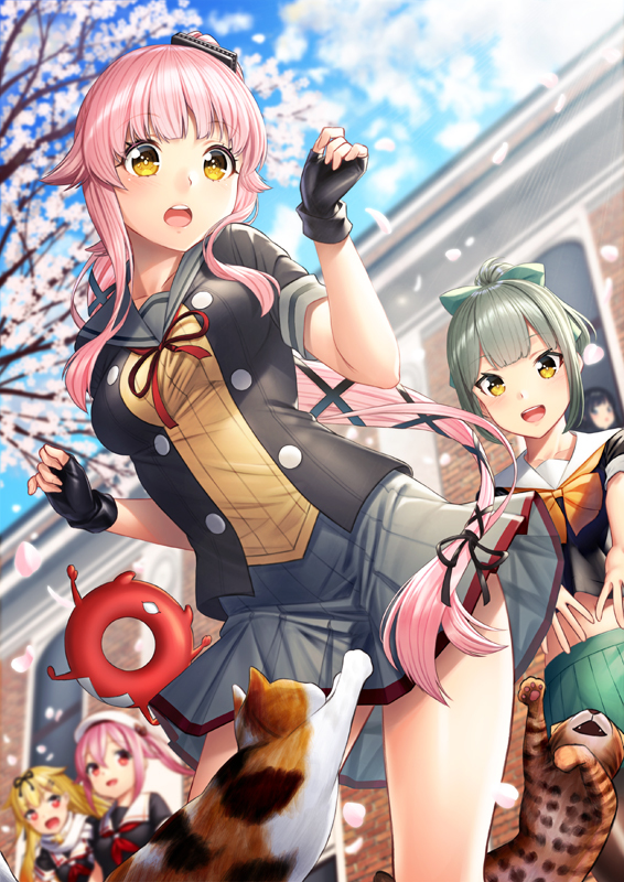 This is a pixiv picture whose title is 猫まっしぐら.