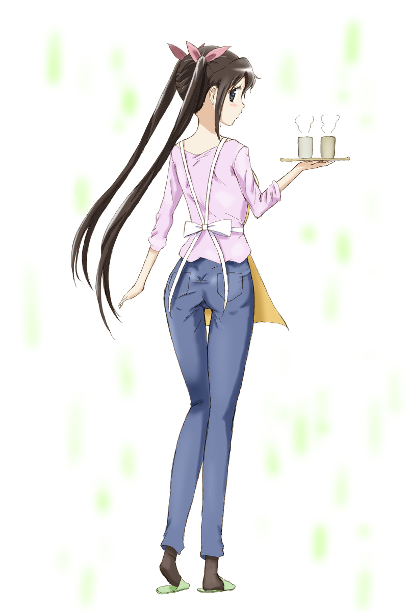 This is a pixiv picture whose title is 峠の茶屋の子(エプロン).