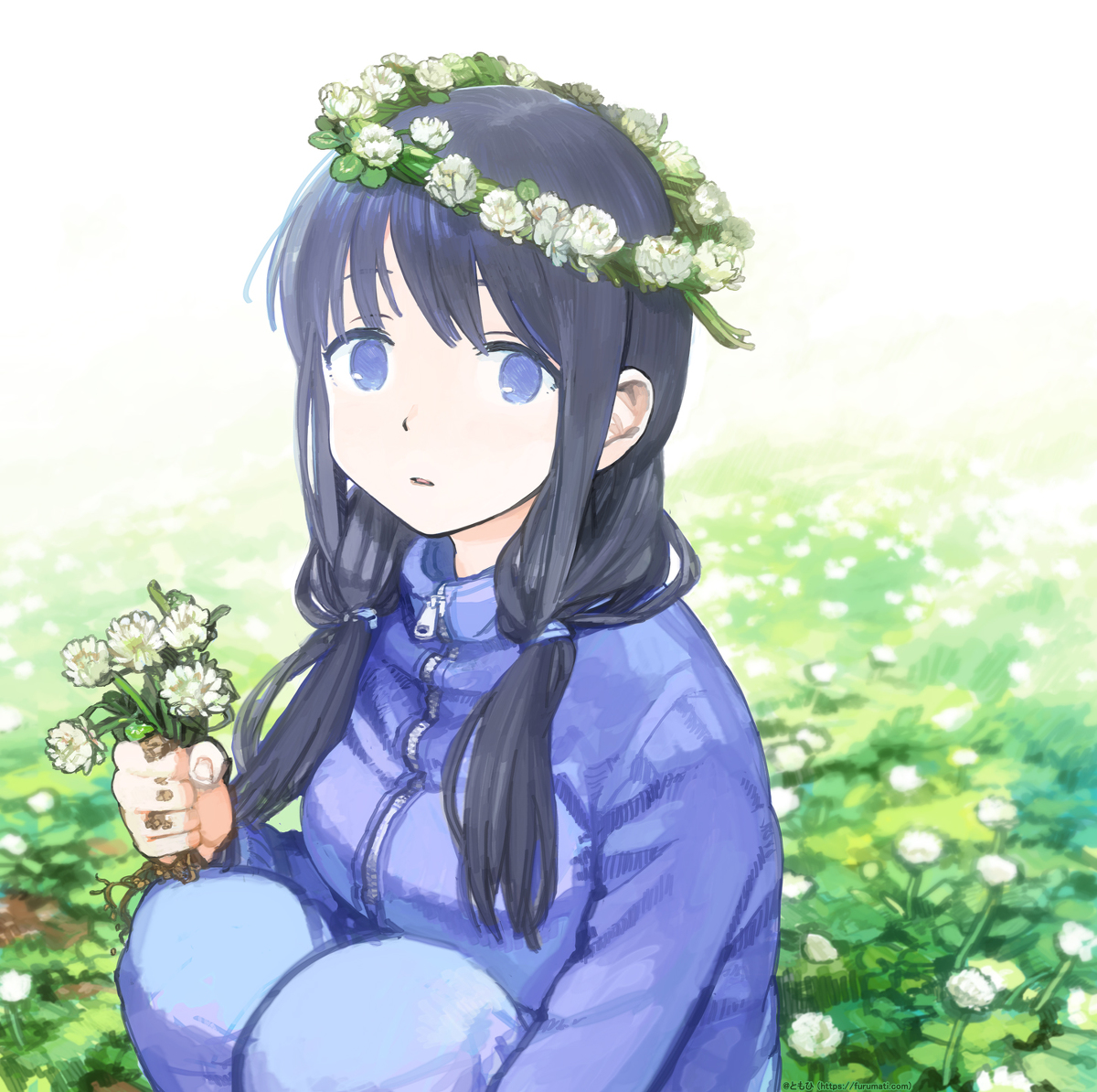 This is a pixiv picture whose title is クローバーの花言葉.