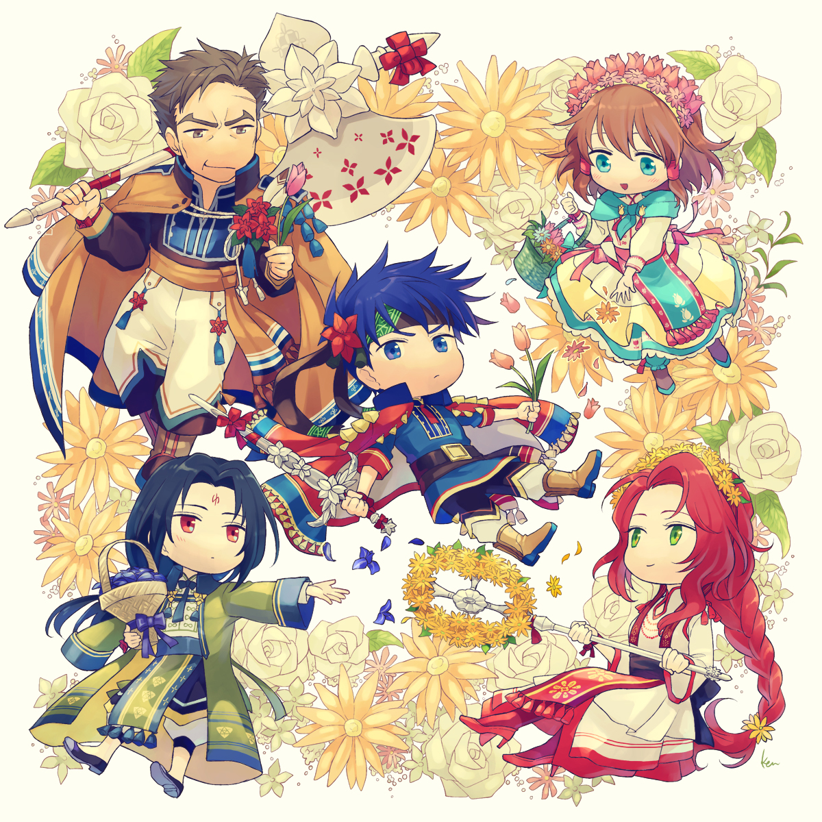 This is a pixiv picture whose title is お花の傭兵団.