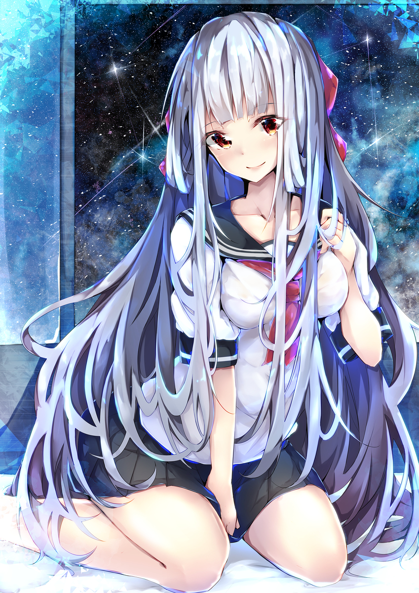 This is a pixiv picture whose title is 星空に.