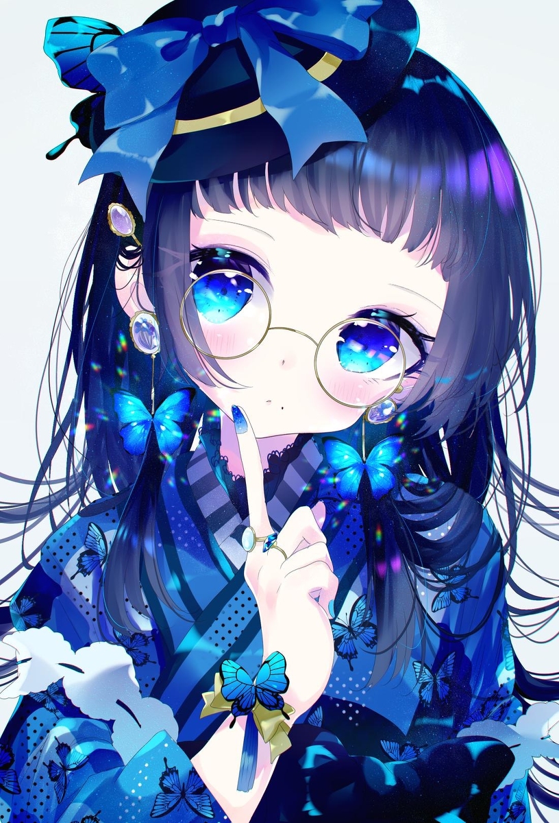This is a pixiv picture whose title is 浪漫青色少女.