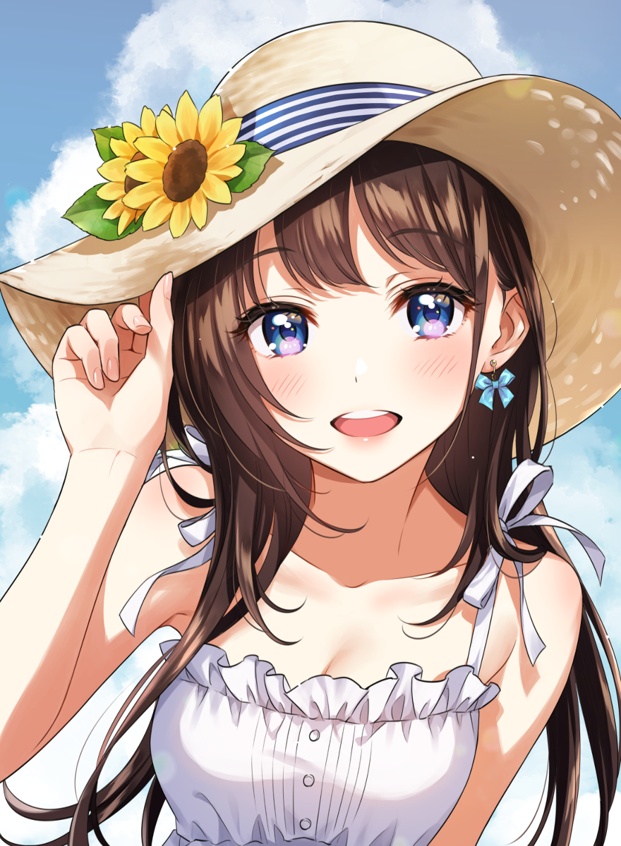This is a pixiv picture whose title is 麦わら帽子ちゃん【C96サークルカット】.