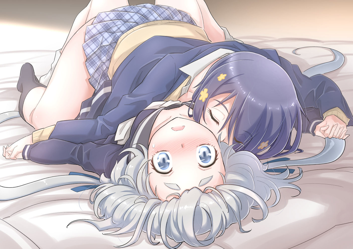 This is a pixiv picture whose title is 「どうしましょう！ 私、襲われてしまってます」.