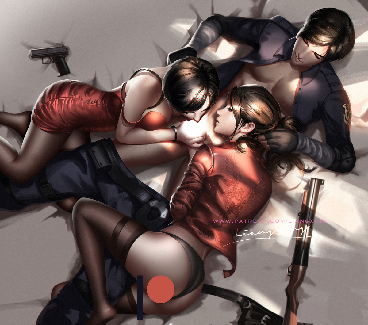 This is a pixiv picture whose title is Ada wong Leon Leon.