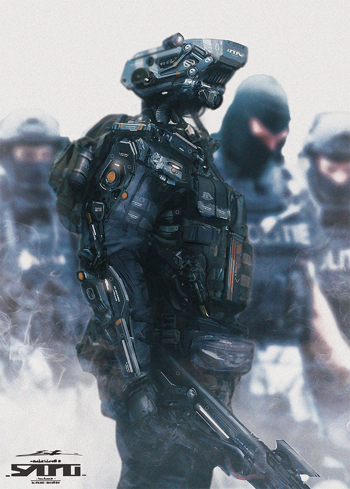 This is a pixiv picture whose title is Riot police.